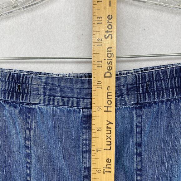 EILEEN FISHER Pants XS Tencel Organic Cotton Chambray Utility Tapered Ankle Blue - Picture 7 of 16